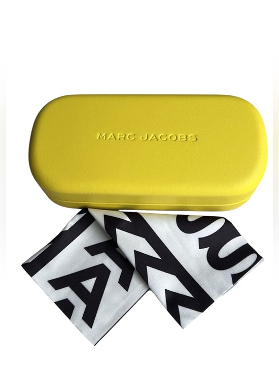 Marc Jacobs Accessories - MARC JACOBS Yellow Sunglasses Case with Black & White Logo Cleaning Cloth